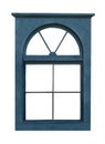 Blue wooden window frame isolated Royalty Free Stock Photo