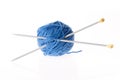 Blue wool isolated with spokes. Royalty Free Stock Photo