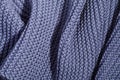 Blue wool knitted scarf. Royalty Free Stock Photo