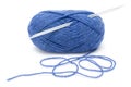 Blue Wool and Needles Royalty Free Stock Photo