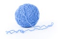 Blue wool yarn isolated