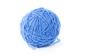 Blue wool yarn isolated Royalty Free Stock Photo
