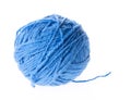 Blue wool yarn isolated Royalty Free Stock Photo