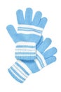 Blue woollen gloves