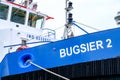 Blue Work or Tug Boat Vessel Moored Stavanger Harbour Royalty Free Stock Photo