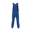 Blue Workwear Overalls On White Background. 3D Illusration, isolated