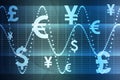 Blue World Currencies Business Abstract Background