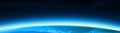 Blue world globe banner