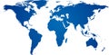 Blue world map. Royalty Free Stock Photo