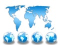 Blue world map Royalty Free Stock Photo