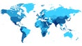 Blue World map with countries Royalty Free Stock Photo