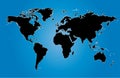 Blue world maps illustration with country borders Royalty Free Stock Photo