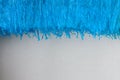 Blue woven plastic sack on white wall Royalty Free Stock Photo