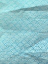 Blue wrapping paper with geometric hand drawn waves Royalty Free Stock Photo