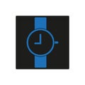 Blue Wrist Watch Icon, 9 o`clock