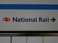 National rail sign at a train station