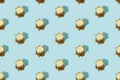 Blue xmas background gold drum seamless pattern Royalty Free Stock Photo