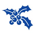 Blue xmas berries icon, simple style