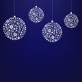 Blue Xmas Card With Christmas Ball And Star