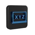 Blue XYZ Coordinate system on chalkboard icon isolated on transparent background. XYZ axis for graph statistics display