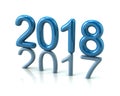 Blue 2018 year number the previous year number pressing on the p