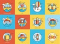 Vector travel icon set Royalty Free Stock Photo