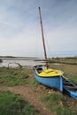 Blue and yellow boat Royalty Free Stock Photo