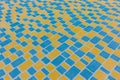 Blue Yellow Bright Color Diagonal Pattern Lines Stripes Paving Stone Floor Surface Street Road City Texture Background Tile Royalty Free Stock Photo