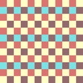 Blue Yellow Burgundy Scarlet Seamless French Checkered Pattern. Colorful Fabric Check Pattern Background. Classic Checker Pattern