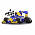 Blue and yellow car - formula 1 - f1