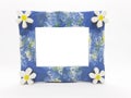 Blue Yellow Colorful Antique Vintage Classic Modern Unique Stylish Empty Photo Painting Frame in Various Background 02 Royalty Free Stock Photo