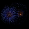 Blue and Yellow Fireworks Royalty Free Stock Photo
