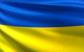 Blue and yellow flag. Ukrainian flag of an independent European country. State symbols. Independent Ukraine. Sovereign Ukraine. 3D