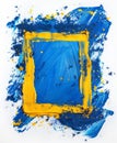 Blue and yellow frame, isolated white background Royalty Free Stock Photo
