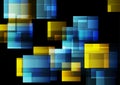 Blue and yellow glossy squares abstract technology design Royalty Free Stock Photo