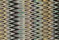 Blue, yellow and grey waves vertical lines pattern fabric Royalty Free Stock Photo