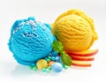 Blue and yellow ice cream Royalty Free Stock Photo