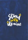 Blue Yellow Illustrative Stand with Ukraine Poster