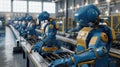 The robots on factory line.AI generated image Royalty Free Stock Photo