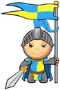 Blue and Yellow Knight Character