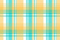 Blue yellow light color check tablecloth seamless pattern Royalty Free Stock Photo