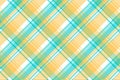 Blue yellow light color check tablecloth seamless pattern Royalty Free Stock Photo