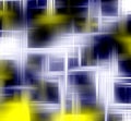 Blue yellow lights, disco geometries, surreal abstract background, graphics Royalty Free Stock Photo