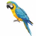 Blue and Yellow Macaw Parrot Illustration Royalty Free Stock Photo