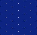 Blue and yellow minimalist geometric seamless pattern with tiny hexagons, dots Royalty Free Stock Photo