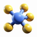 Blue And Yellow Molecular Structure Representation For Science Education And Research Concepts Royalty Free Stock Photo