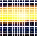 Blue yellow orange black rounded mosaic background over white sq Royalty Free Stock Photo