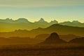 Sunset over rocky mountains in Arizona. Royalty Free Stock Photo