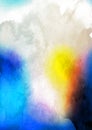 Blue Yellow and Orange Watercolour Background Royalty Free Stock Photo