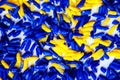 Blue and yellow paited rice close up selected focus Royalty Free Stock Photo